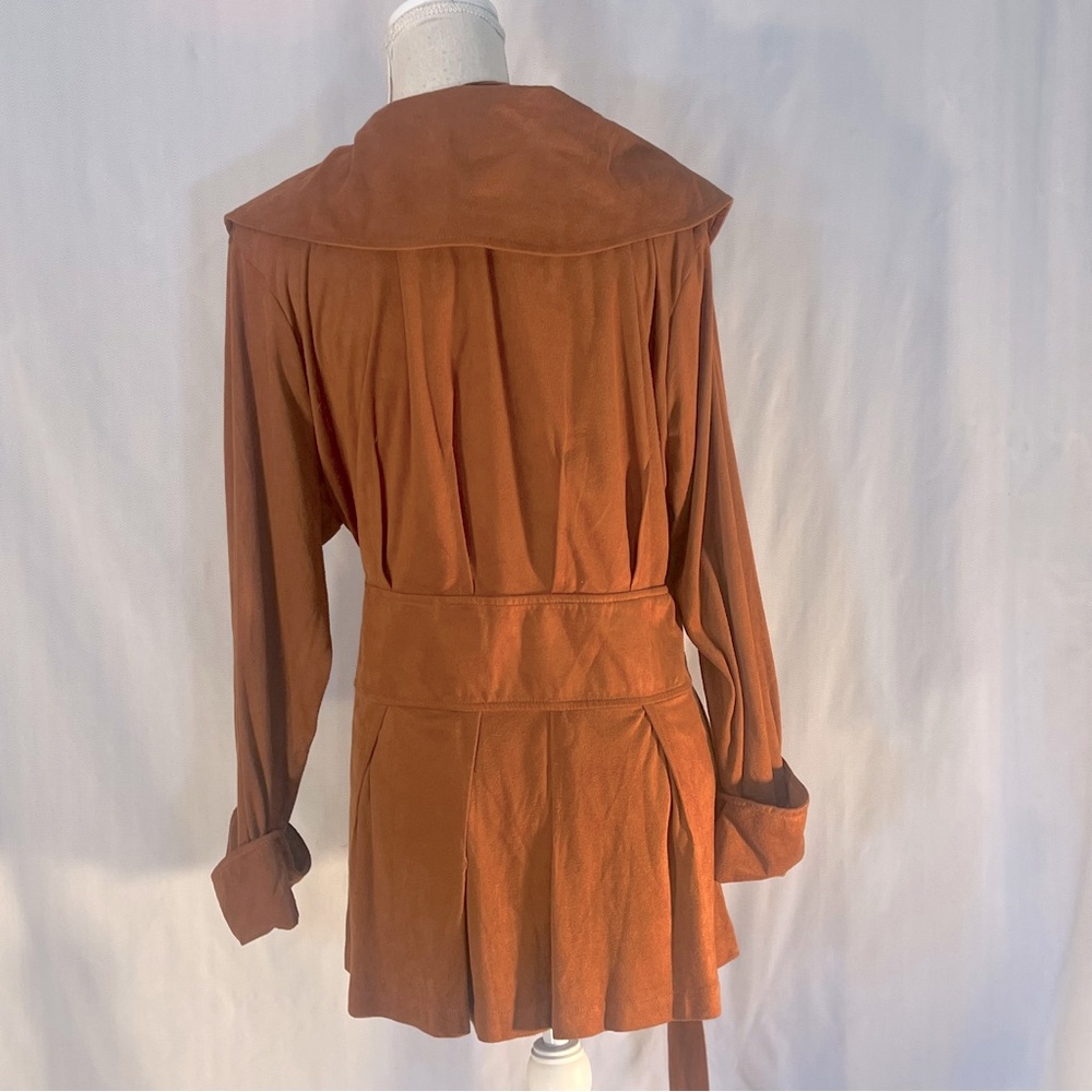 Genealogy Fashion DNA Jacket Top Faux Ultra Suede Sash Sogy Belt & Snap  EUC 2X👍 - Picture 4 of 7